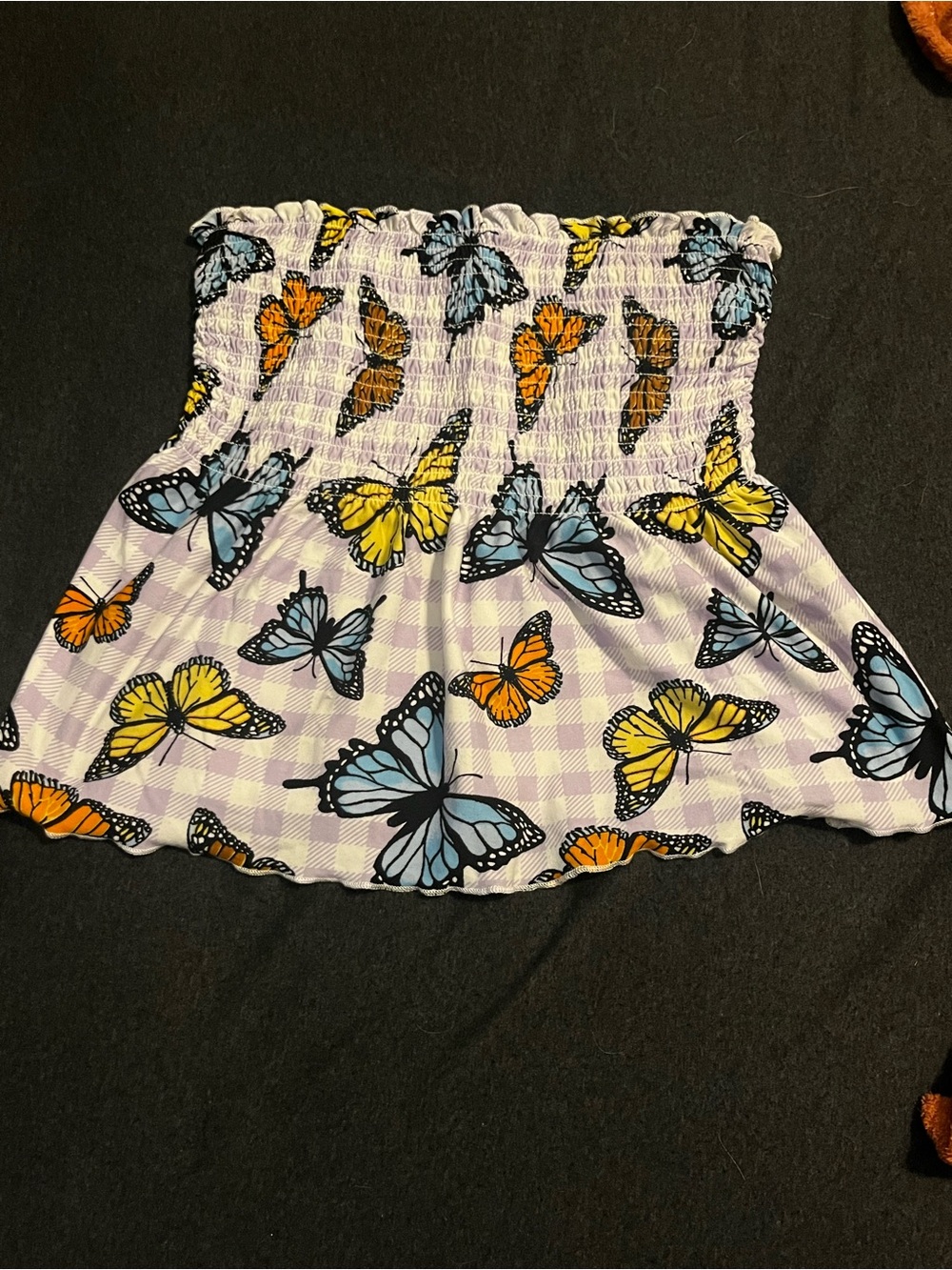 Rue21 Lavender Butterfly Smocked Crop Top